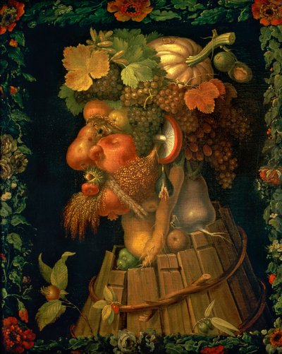 Herfst, uit een serie die de vier seizoenen uitbeeldt, in opdracht van Keizer Maximiliaan II door Giuseppe Arcimboldo